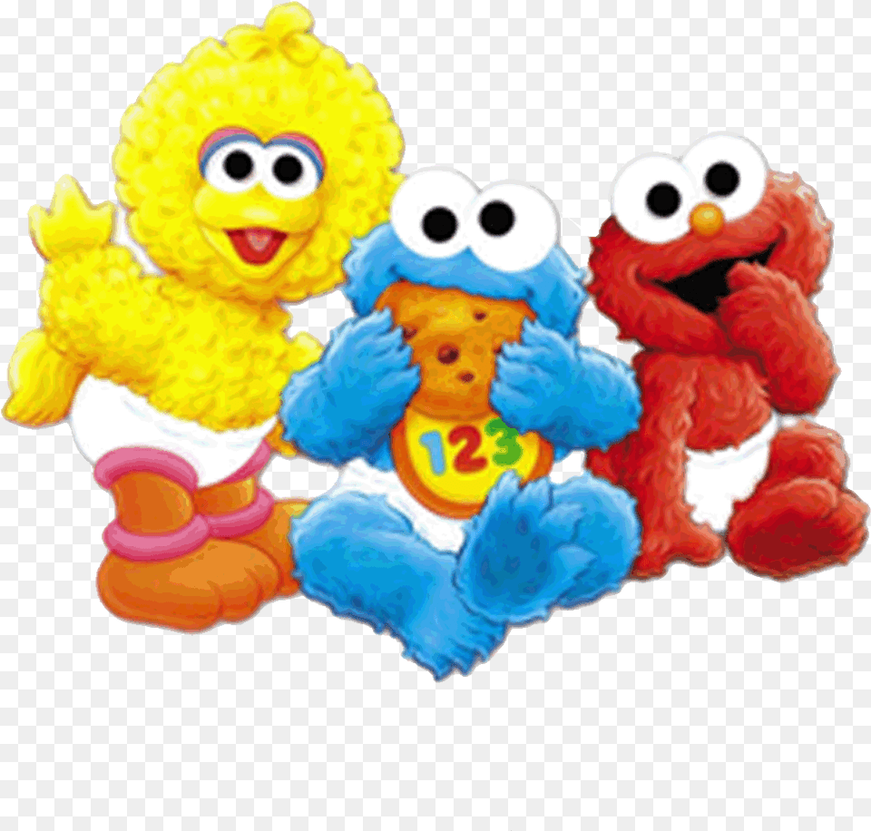 Elmo Street Big Bird Clipart Baby Sesame Street Elmo Cookie Monster And Big Bird, Plush, Toy Png Image