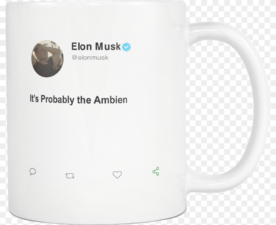Elon Musk Ambien Mug Mug, Cup, Adult, Man, Male Png Image
