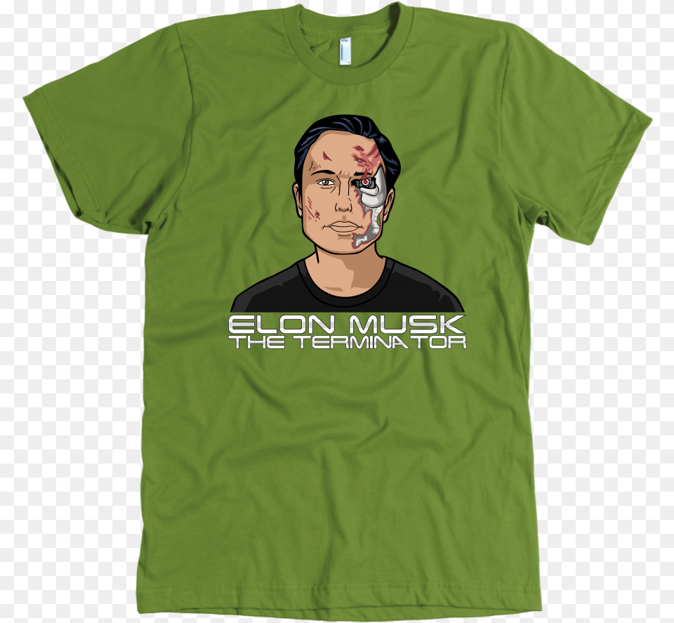 Elon Musk As The Terminator T Shirt T Shirt, Clothing, T-shirt, Face, Head Png Image