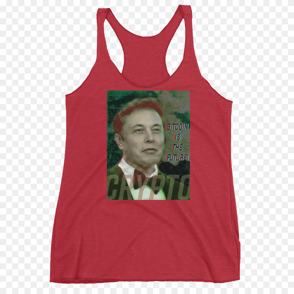 Elon Musk Bitcoin Is The Future Womens Racerback Tank, Adult, Clothing, Male, Man Png