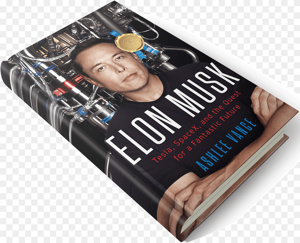 Elon Musk Tesla Download Flyer, Book, Publication, Adult, Male Png Image