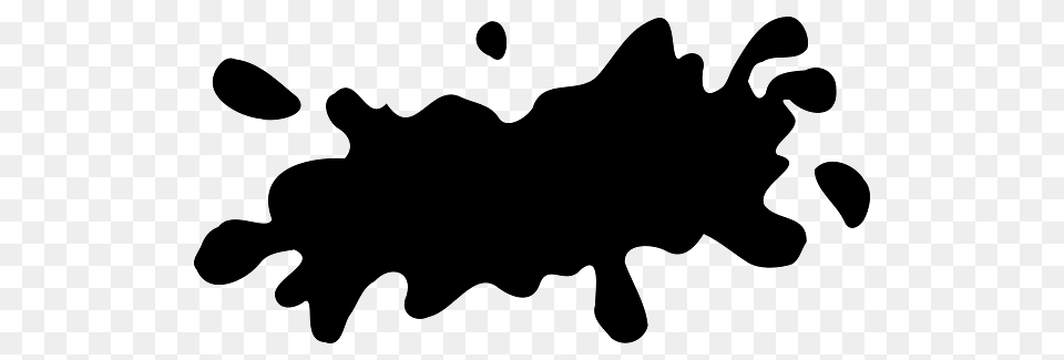Elongated Black Paint Splatter, Silhouette, Animal, Canine, Dog Png Image