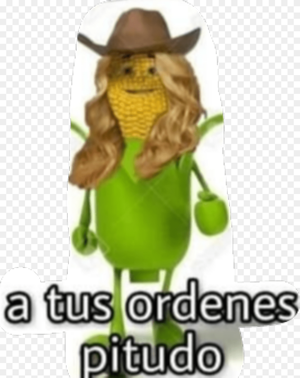 Elote Tus Ordenes Chichona Sticker, Hat, Clothing, Person, Baby Free Png Download