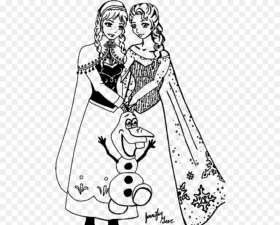 Elsa And Anna Elsa And Anna Coloring Book Kristoff Elsa Black And White, Gray Free Transparent Png