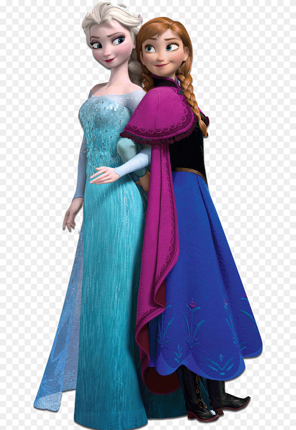 Elsa And Anna Frozen, Clothing, Dress, Formal Wear, Doll Png Image