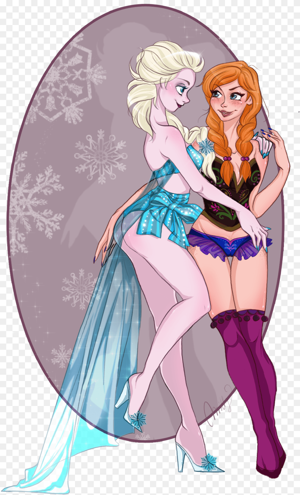 Elsa And Anna Kiss Each Other, Book, Comics, Publication, Adult Free Png Download
