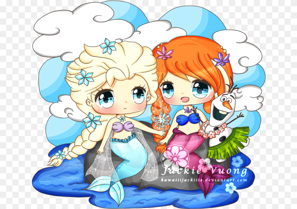 Elsa And Anna Mermaids, Book, Comics, Publication, Baby Png