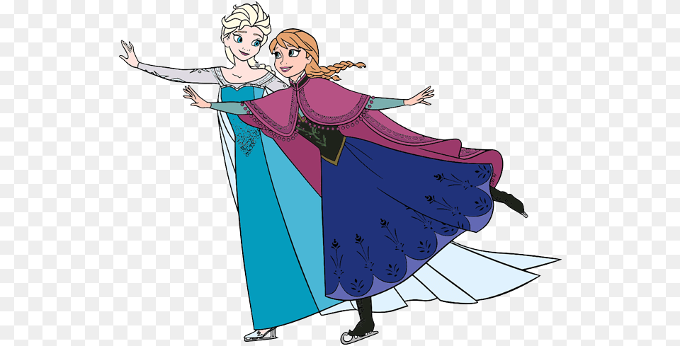 Elsa Anna Elsa Skating Anna Elsa Skating Clipart, Cape, Clothing, Book, Publication Free Png