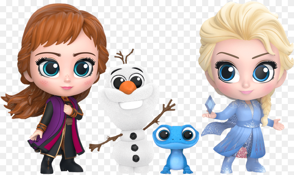 Elsa Anna Olaf Amp Salamander Cosbaby Set Frozen 2 Hot Toys, Doll, Toy, Face, Head Png