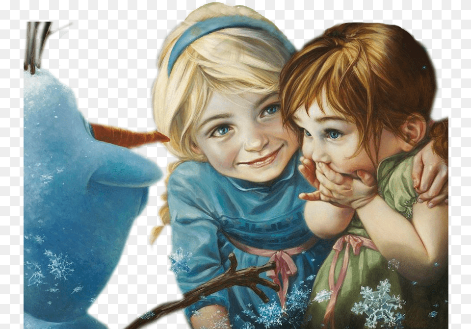 Elsa Anna Olaf Girls Sisters Frozen Terrieasterly Little Anna And Elsa Painting, Head, Portrait, Photography, Person Free Png