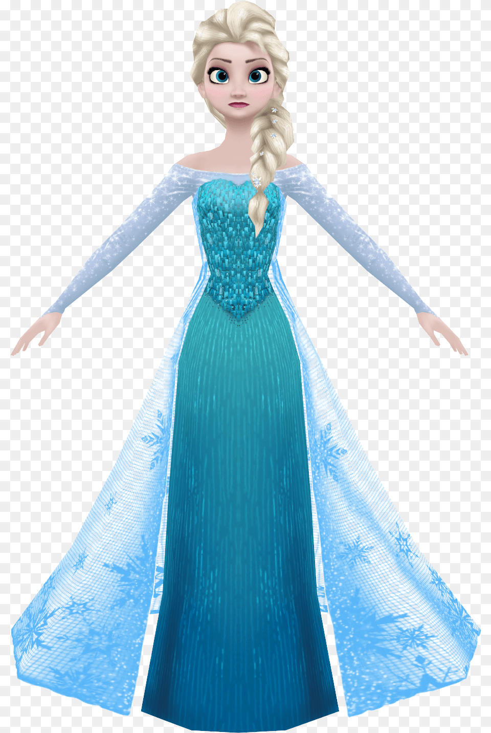 Elsa Doll Elsa Frozen Dress Cartoon, Clothing, Person, Formal Wear, Toy Free Png Download