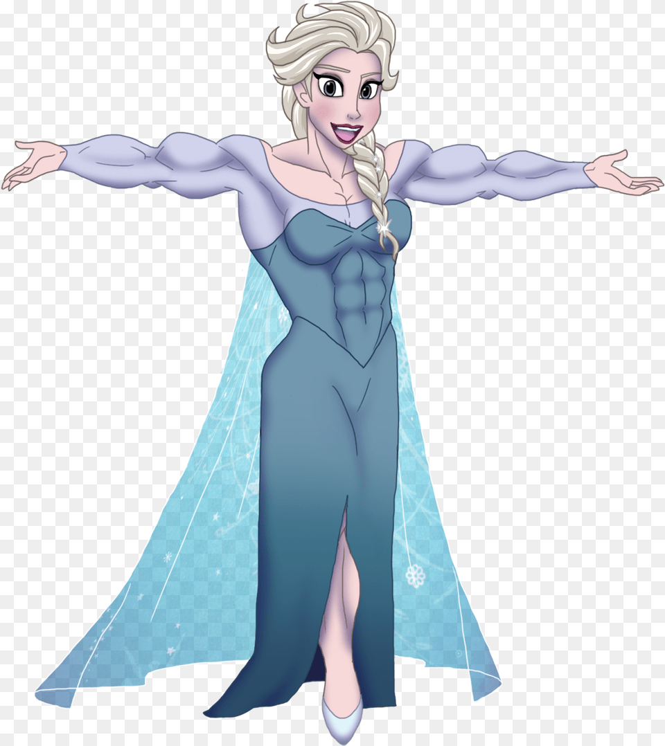Elsa Frozen Muscle, Adult, Person, Formal Wear, Female Free Png