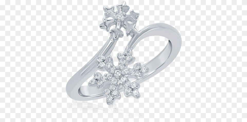 Elsa Frozen Snowflake Bypass Ring In Sterling Silver Frozen Elsa Engagement Ring, Accessories, Diamond, Gemstone, Jewelry Free Png Download