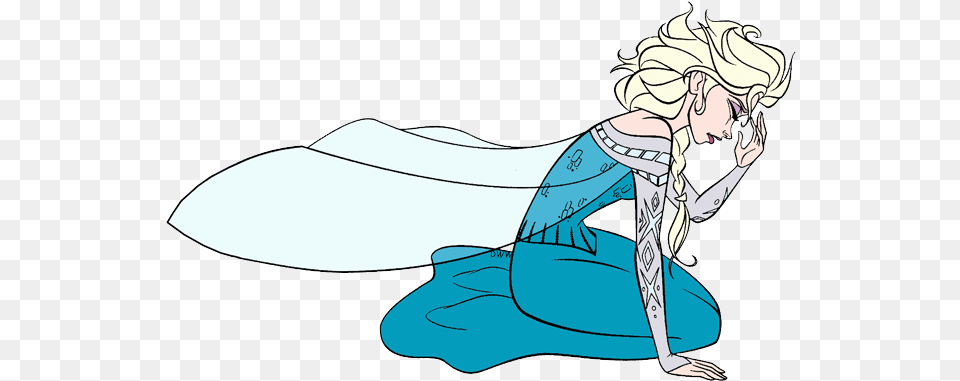 Elsa On Her Knees Devastated Clipart, Book, Comics, Publication, Adult Png Image