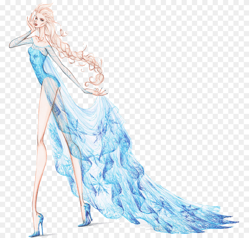 Elsa Rapunzel Anna Disney Princess Drawing Disney Princess, Clothing, Dress, Adult, Person Free Png Download