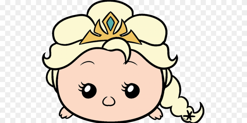 Elsa Tsum Tsum Coloring Pages, Baby, Face, Head, Person Free Transparent Png