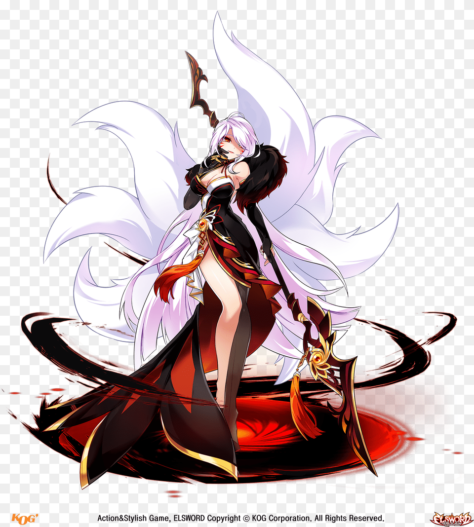 Elsword Ara Haan Cleavage Dress Tagme Tail Anime Girl Demon Outfit, Book, Comics, Publication, Adult Free Transparent Png