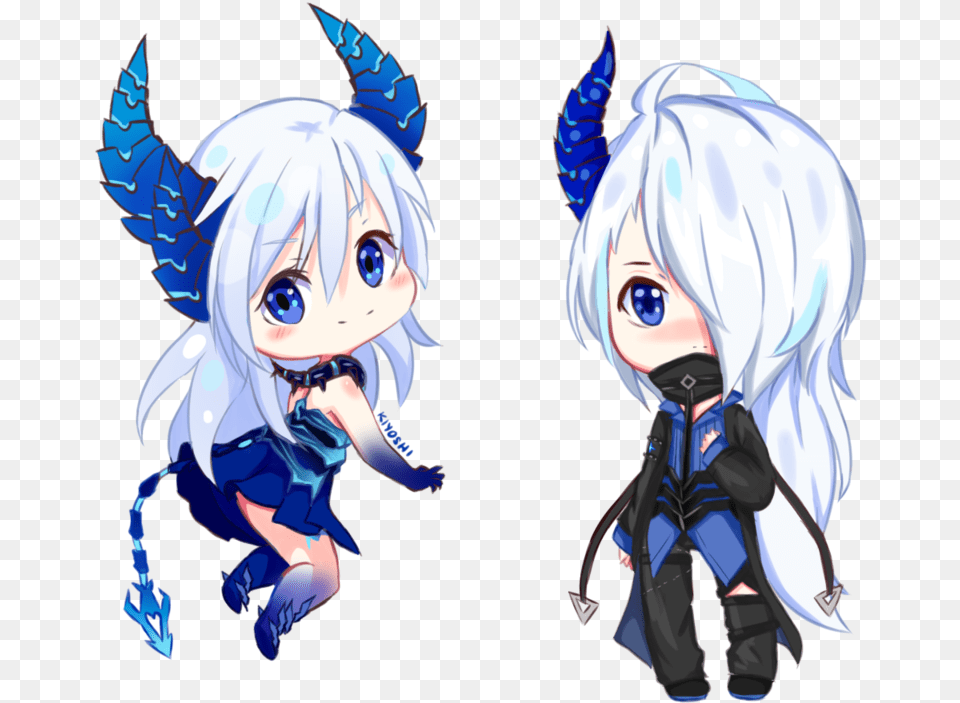 Elsword Chibi Demonio And Diabla By Lightappend Demonio Elsword Chibi, Book, Comics, Publication, Baby Free Png Download