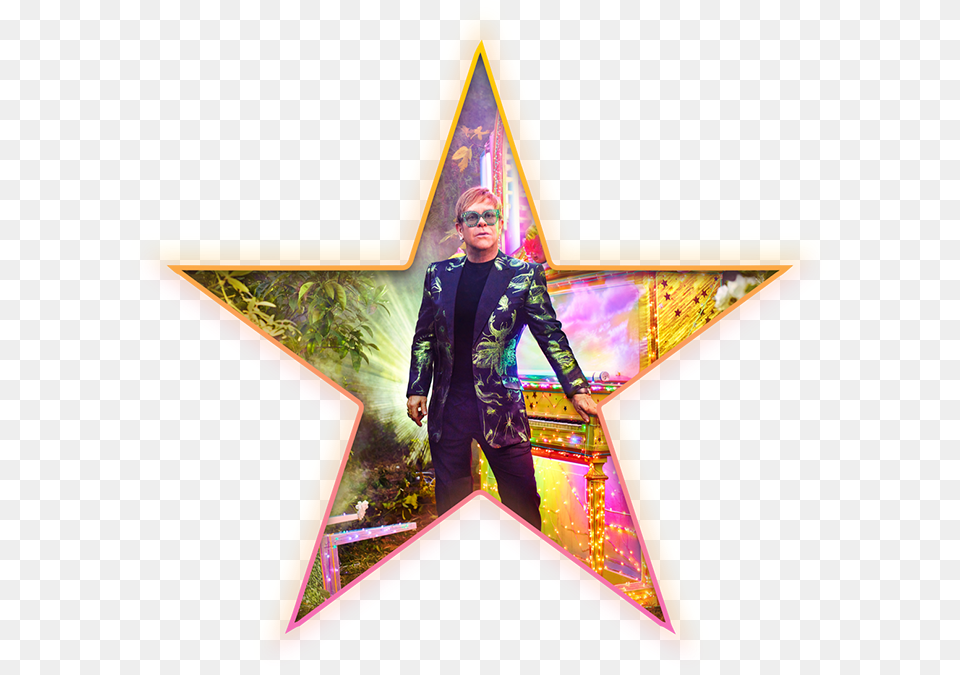 Elton John Elton John Farewell Yellow Brick Road, Symbol, Star Symbol, Person, Man Free Transparent Png