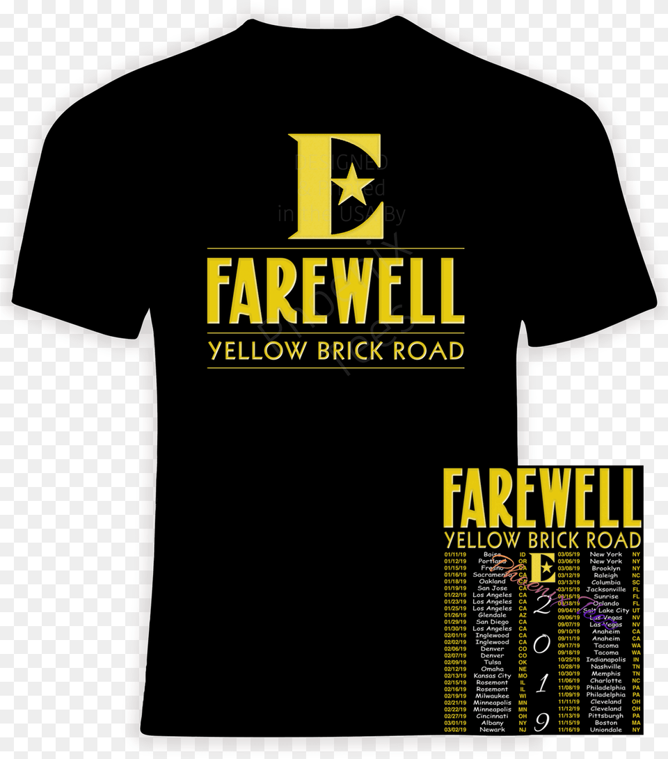 Elton John Farewell Yellow Brick Road 2019 T Shirt Active Shirt, Clothing, T-shirt Png Image