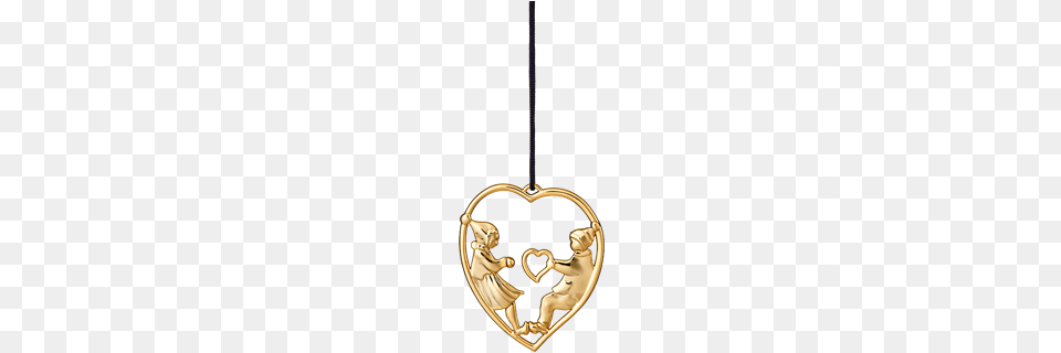 Elves In A Heart H7 5 Gold Plated Christmas Lights Gold, Accessories, Jewelry, Necklace, Pendant Free Transparent Png
