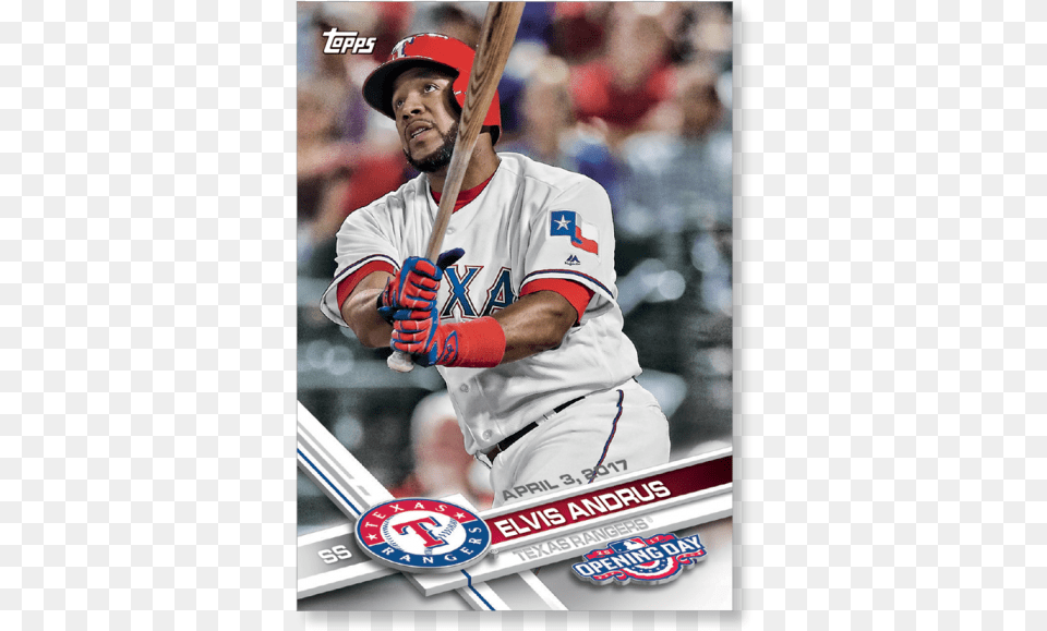 Elvis Andrus 2017 Opening Day Baseball Base Cards Poster Baseball Player, Team Sport, Team, Sport, Person Free Png