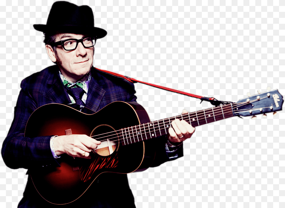 Elvis Costello Holding His Guitar Elvis Costello, Musical Instrument, Leisure Activities, Man, Music Png