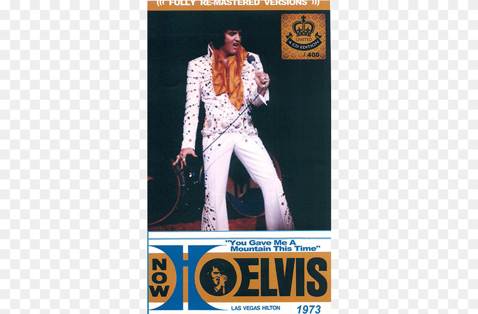 Elvis Presley 4 Cd Longbox You Gave Me A Mountain Elvis A Hilton Double Shot, Adult, Poster, Person, Microphone Free Png