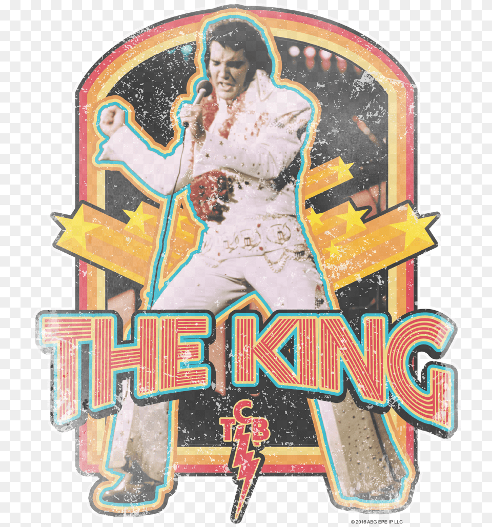 Elvis Presley Distressed King Men S Regular Fit T Shirt Vintage Elvis Shirt, Adult, Wedding, Person, Woman Png