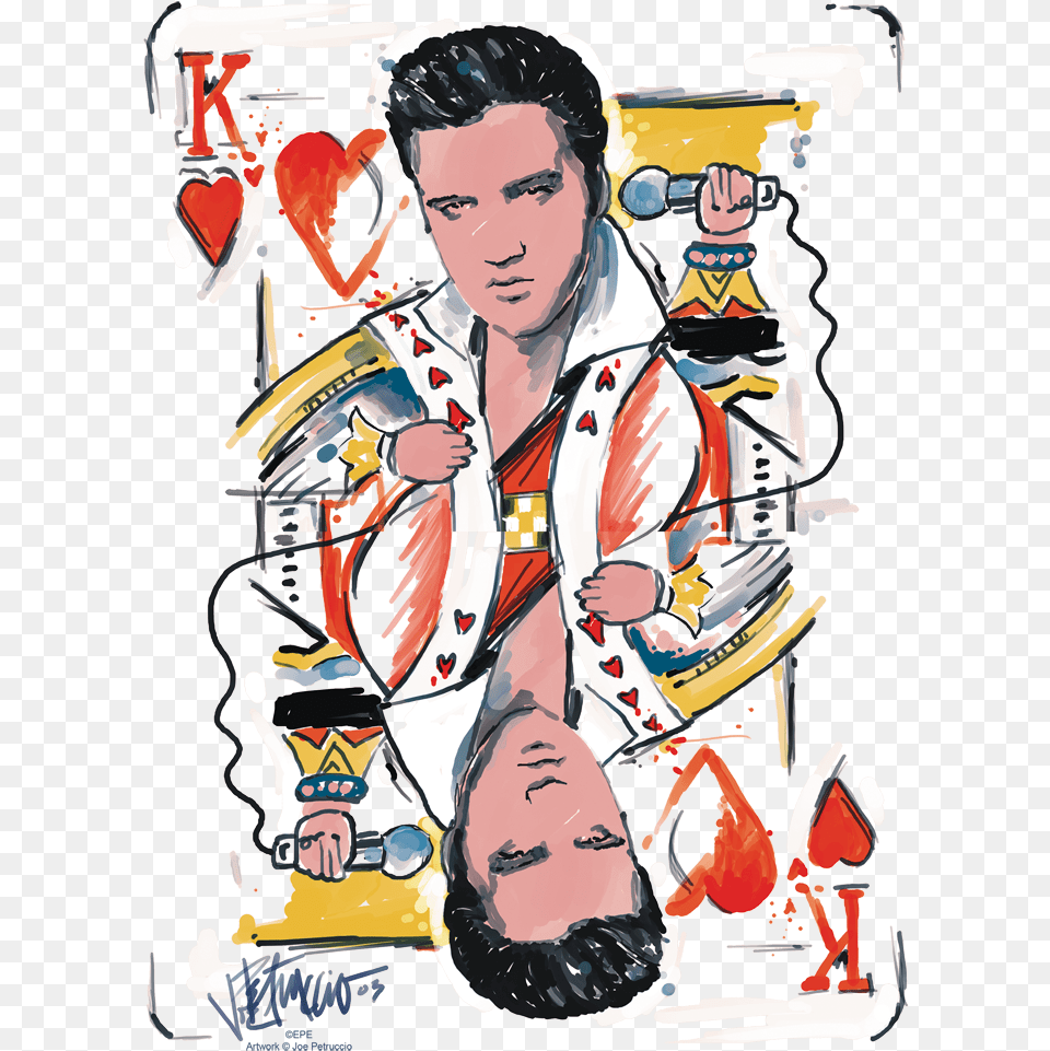 Elvis Presley King Of Hearts Kid39s T Shirt Elvis King Of Hearts T Shirt Size M, Publication, Book, Comics, Adult Png