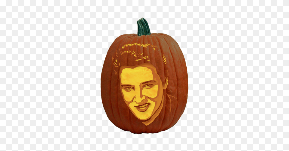 Elvis Presley Pumpkin Carving Pattern, Face, Food, Head, Person Free Png Download
