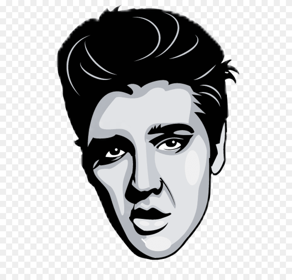 Elvis Presley Rocknroll Rockstar Rock Rockamproll Elvish Presley Clip Art, Head, Stencil, Portrait, Face Free Png Download