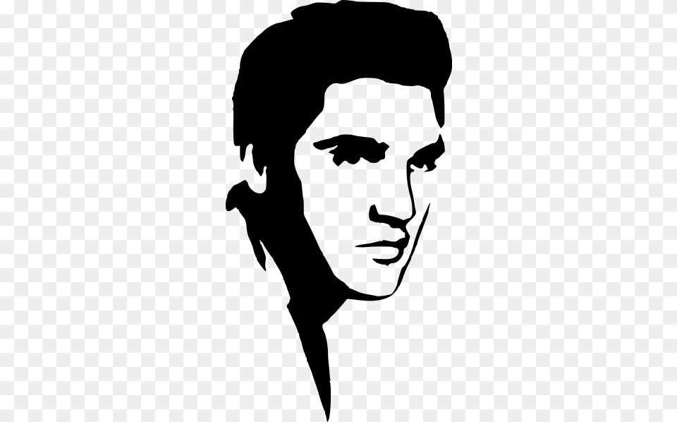 Elvis Presley Stencil Silhouette Love It, Gray Free Transparent Png