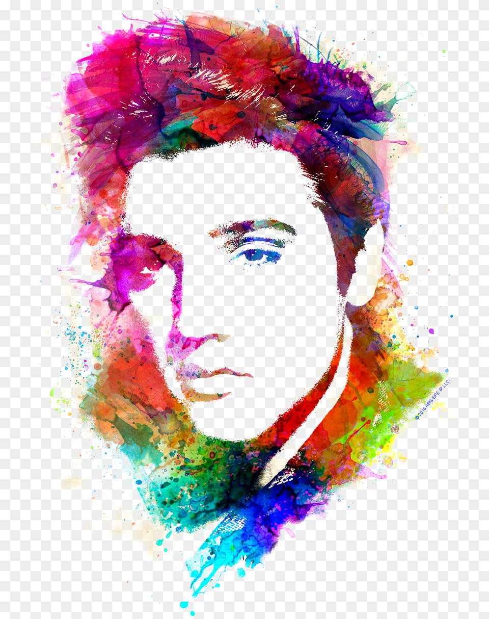 Elvis Presley Watercolor King Juniors V Neck T Shirt, Modern Art, Art, Graphics, Painting Free Png Download