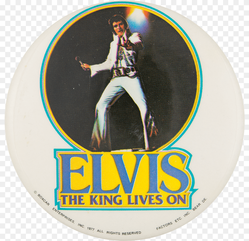 Elvis The King Lives On Music Button Museum Poster, Adult, Male, Man, Person Free Transparent Png