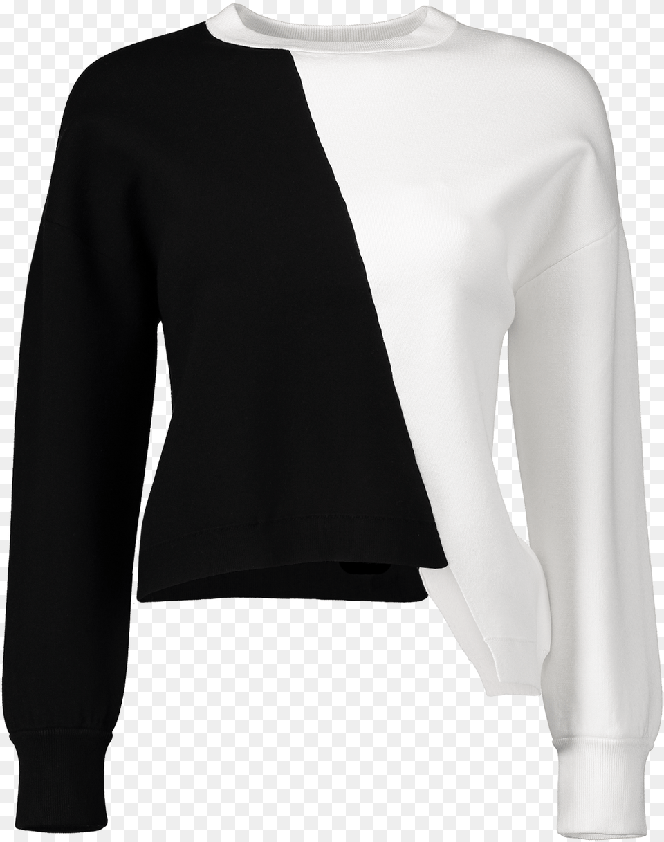 Elyse Cropped Asymmetrical Pullover Sweater, Clothing, Knitwear, Long Sleeve, Sleeve Png