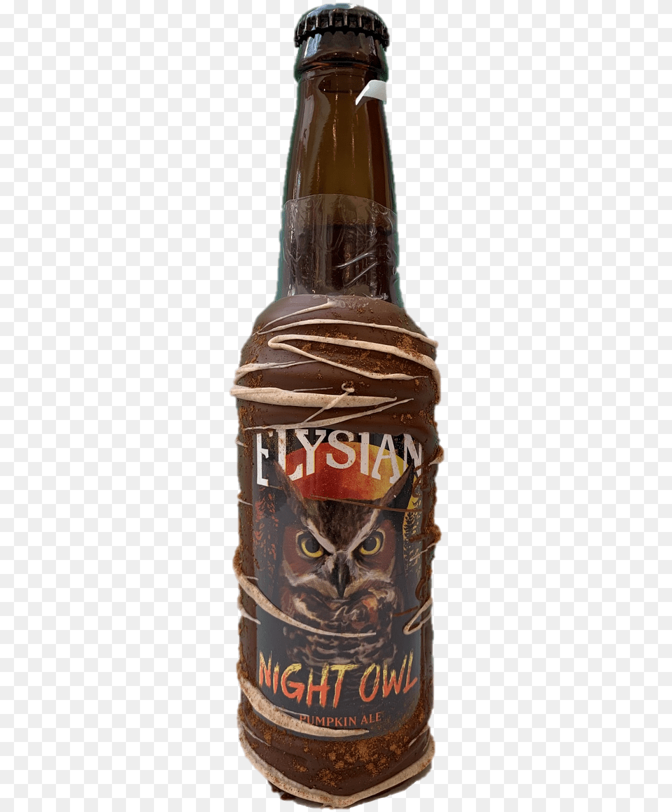 Elysian Night Owl Pumpkin Ale Glass Bottle, Alcohol, Beer, Beer Bottle, Beverage Png Image