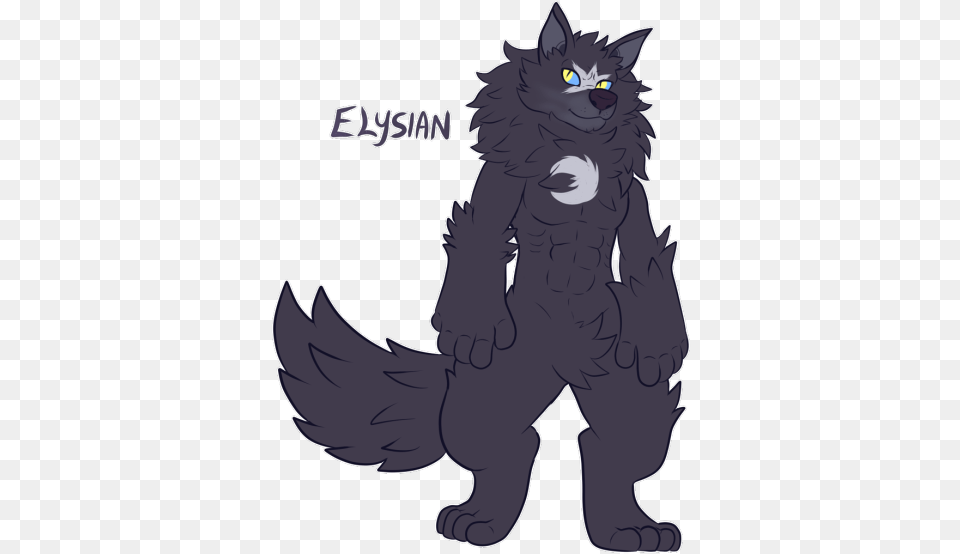 Elysian The Black Wolf Cartoon, Animal, Cat, Mammal, Pet Png Image
