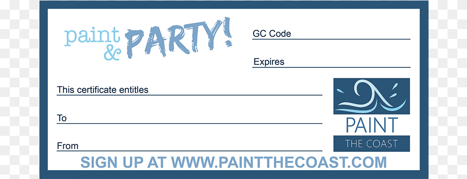 Email A Paint The Coast Gift Certificate Si Ying Decoration Stickers Creative Wall Halloween, Text, Document, Cheque Png Image