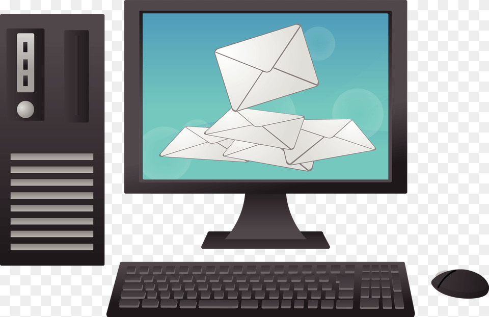 Email Desktop Computer Clipart, Electronics, Pc, Computer Hardware, Computer Keyboard Png Image