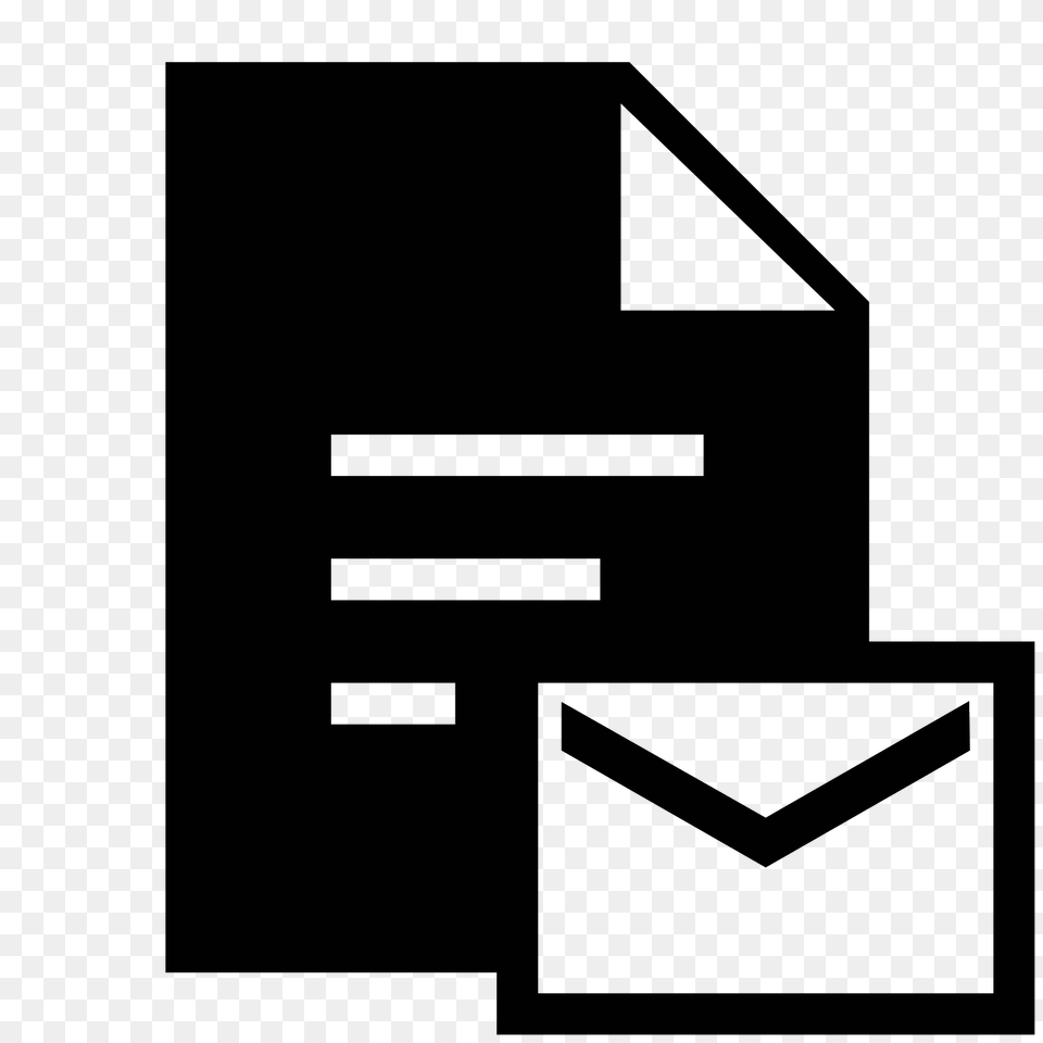 Email Document Filled Icon, Gray Png Image