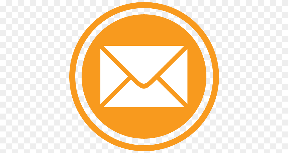 Email Icon Orange, Envelope, Mail, Disk Free Transparent Png