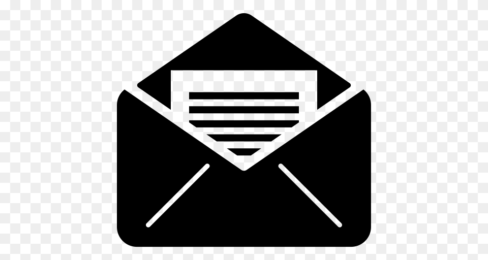 Email Mail Open Outline Icon, Gray Free Png Download