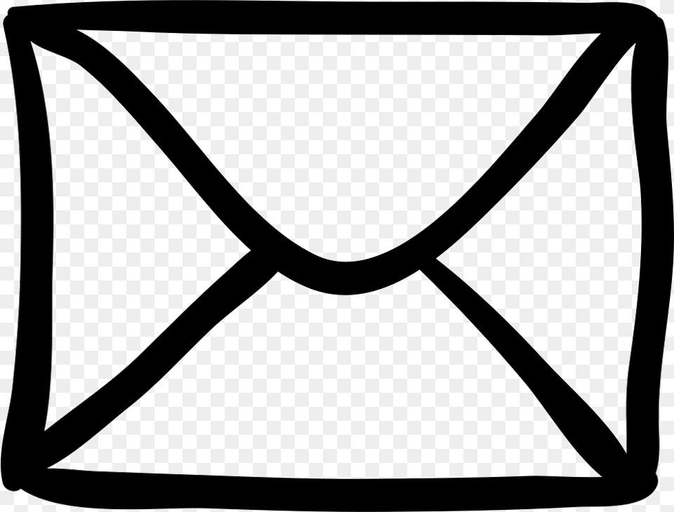 Email New Envelope Closed Back Hand Drawn Outline Comments Newsletter Icon, Mail, Bow, Weapon Free Transparent Png