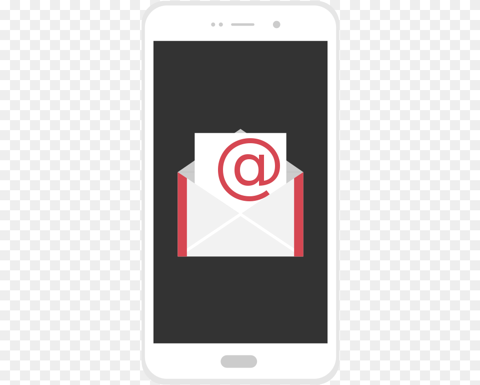 Email On Phone Flat Icon Emblem, Electronics, Mobile Phone Png Image