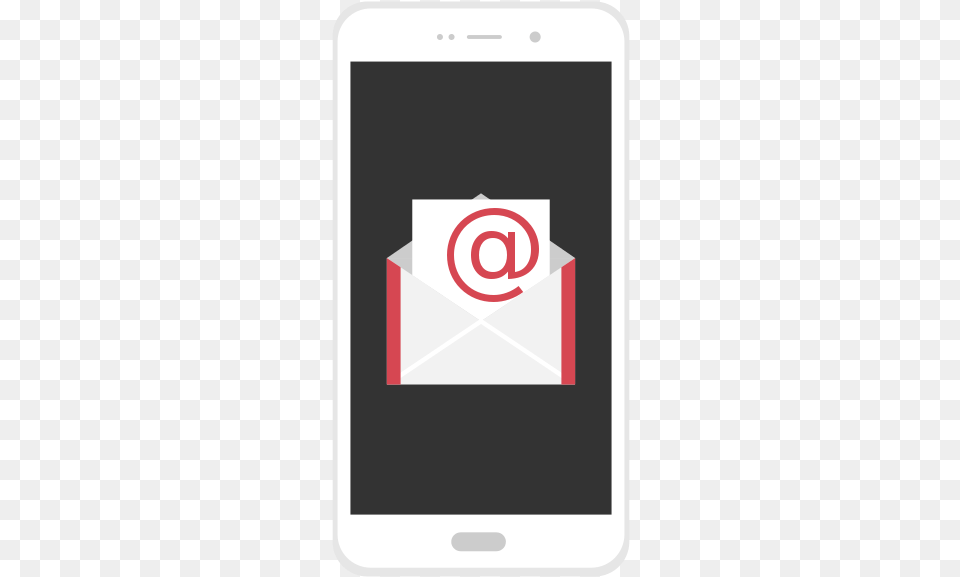 Email On Phone Flat Icon Emblem, Electronics, Mobile Phone Png