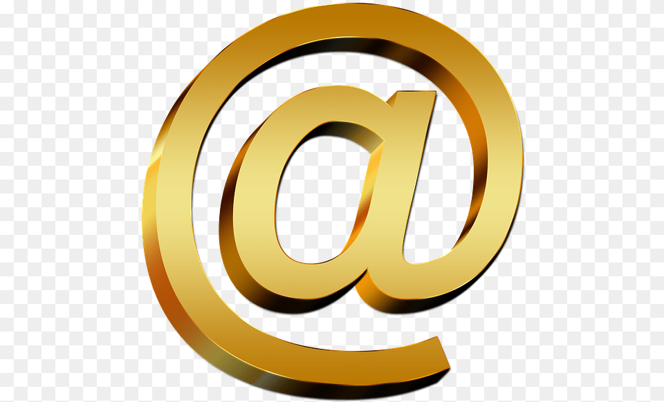 Email Symbol Icon Transparent Transparent Gold Email Icon, Disk, Text, Number Free Png