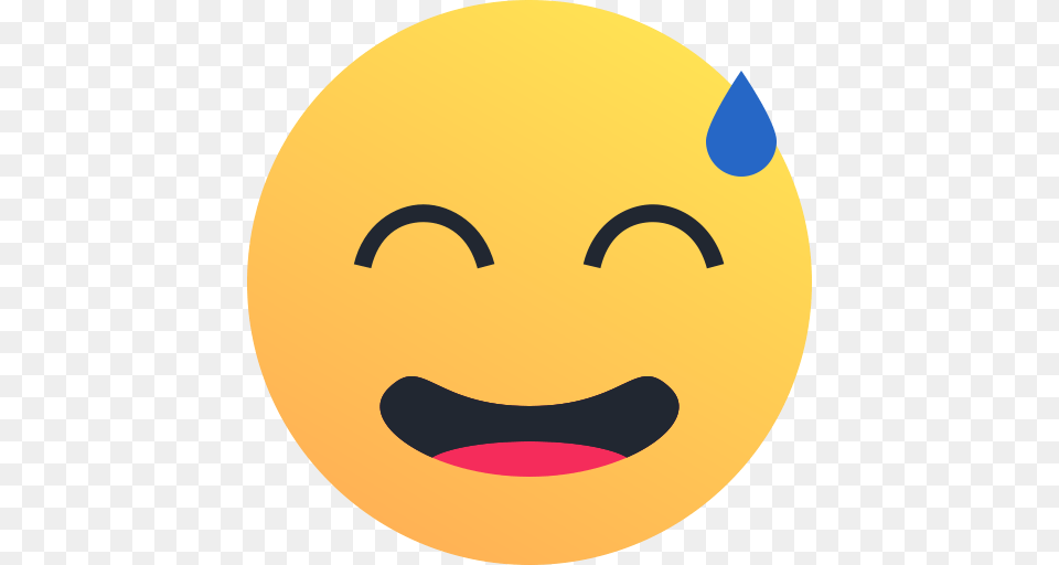 Embarrass Emoji Emoticon Face Reaction Sweat Icon Png Image