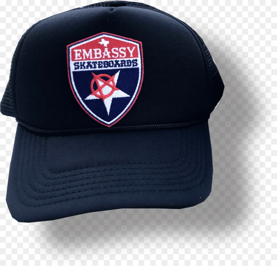 Embassy Shield Logo For Baseball, Baseball Cap, Cap, Clothing, Hat Free Transparent Png