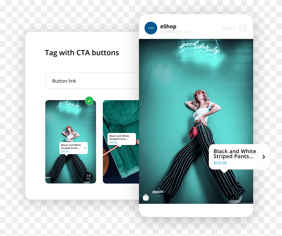 Embed Instagram Facebook Shop Online Advertising, Clothing, Pants, Adult, Female Free Png Download